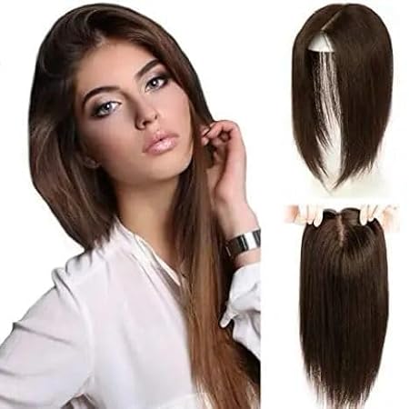 Discover Pure Beauty: 100% Natural Human Hair Toppers and Extensions for women (Brown)