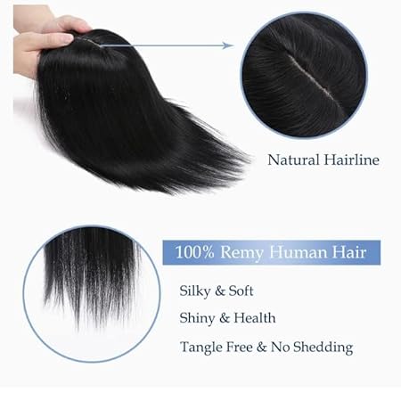 Discover Pure Beauty: 100% Natural Human Hair Toppers and Extensions for women (Brown)