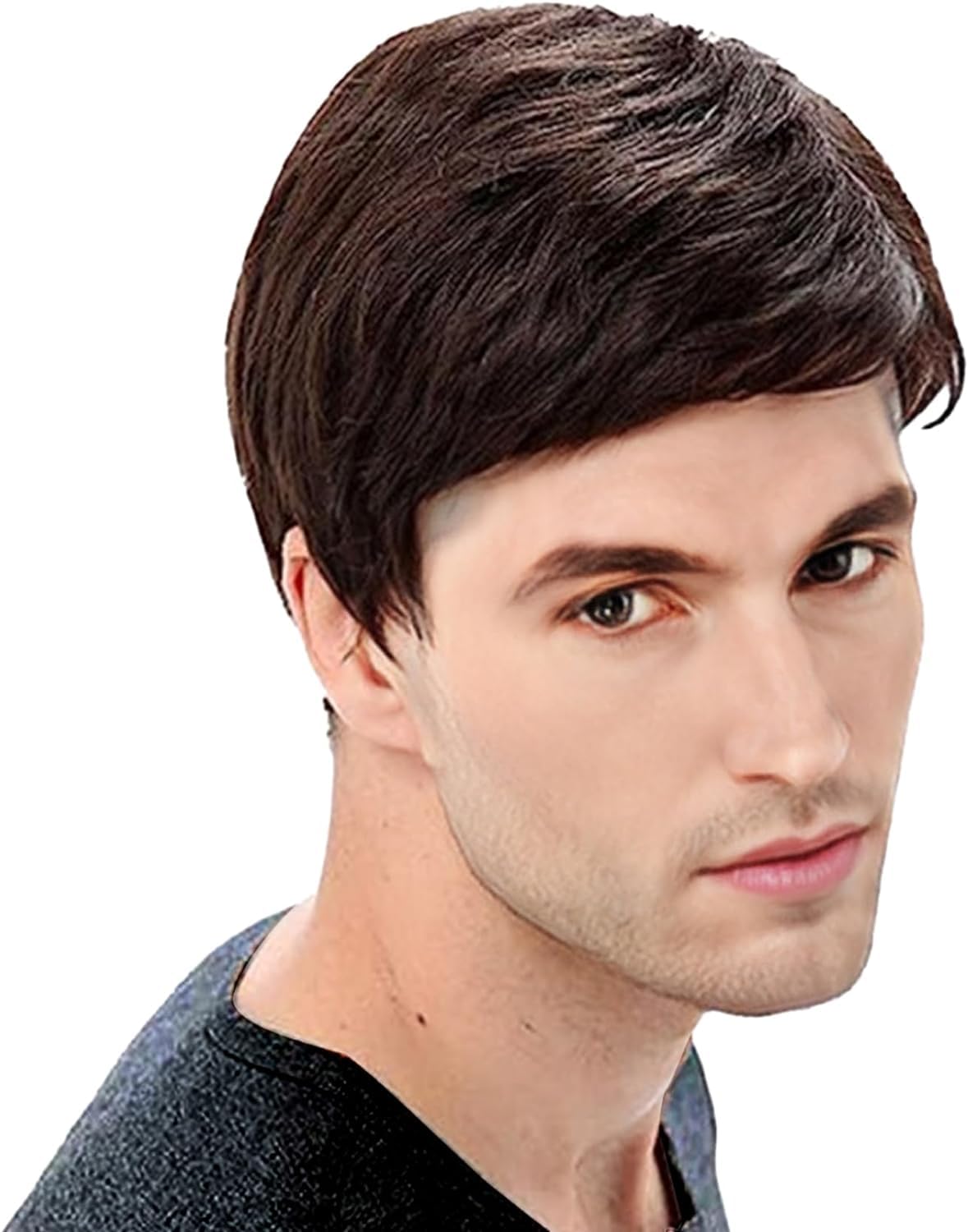 Cheveux Vuitton Handsome Short Natural Black Men Wigs | 100% Made From Human Hair | Wig For Men