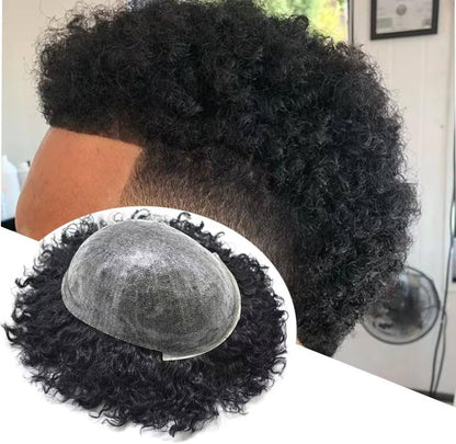 CV Afro Papy Hair Patch for men | Afro Curly Hair System | 100% Human Hairs