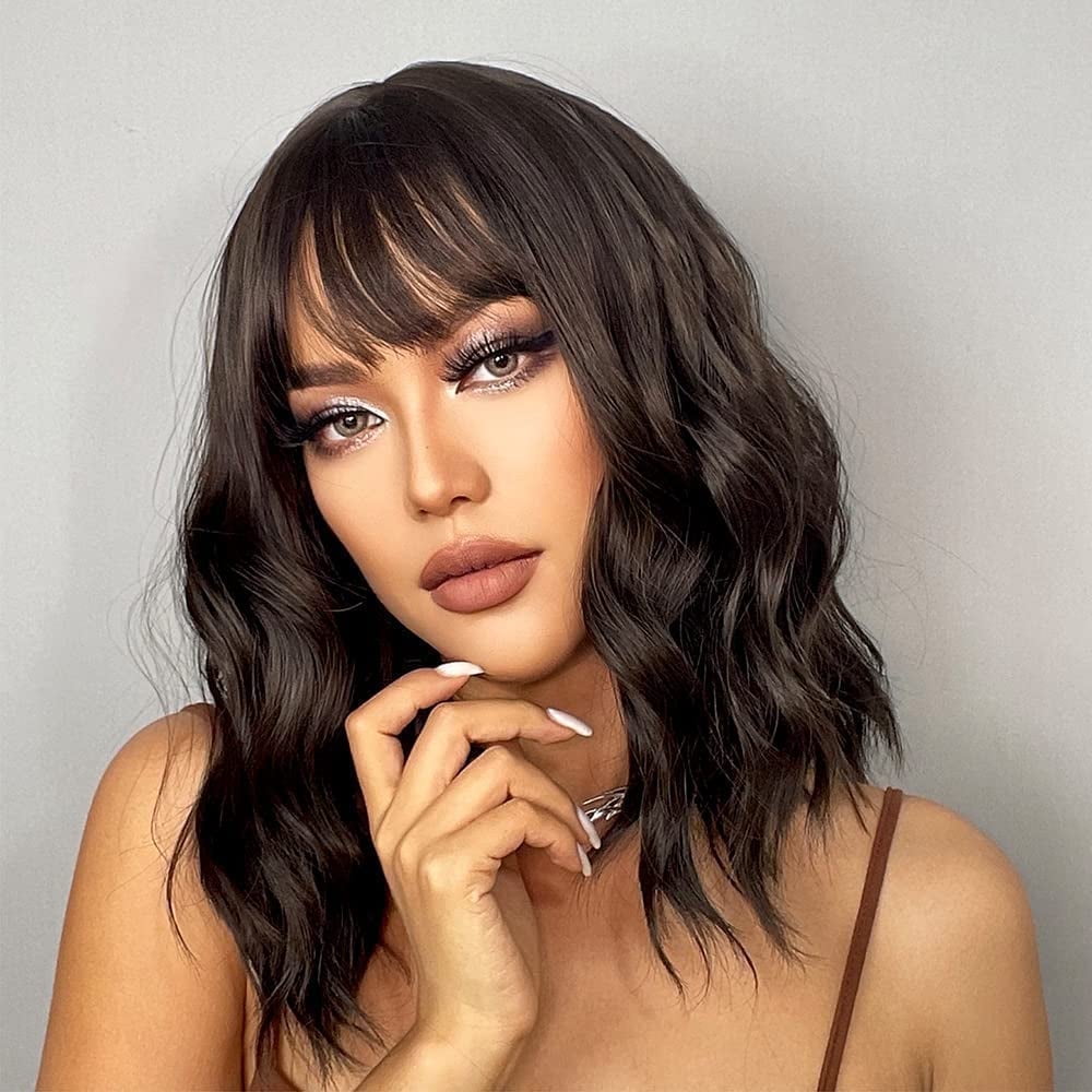 Wigs With Bangs | Wefted Wig | 100% Natural Human Hair Wig For Women