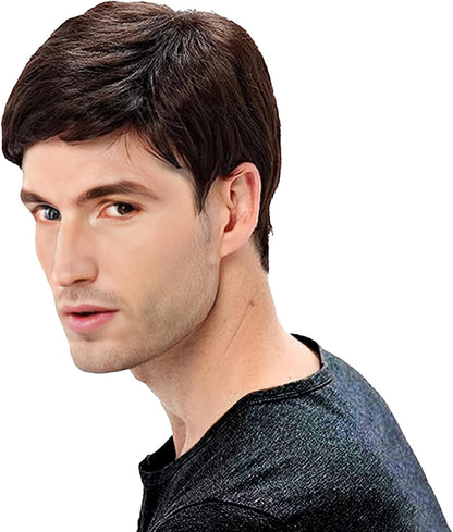 Cheveux Vuitton Handsome Short Natural Black Men Wigs | 100% Made From Human Hair | Wig For Men