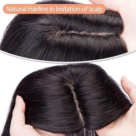 Hot Hairs 14 Inch Hair Toppers for Thinning Hair Brown & Black Hair Extensions Clip in Fringe Hair Pieces for Women, Brown