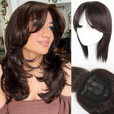 Elegant Layered Hair Topper for Women | Thinning Hair Topper | 100% Human Hair