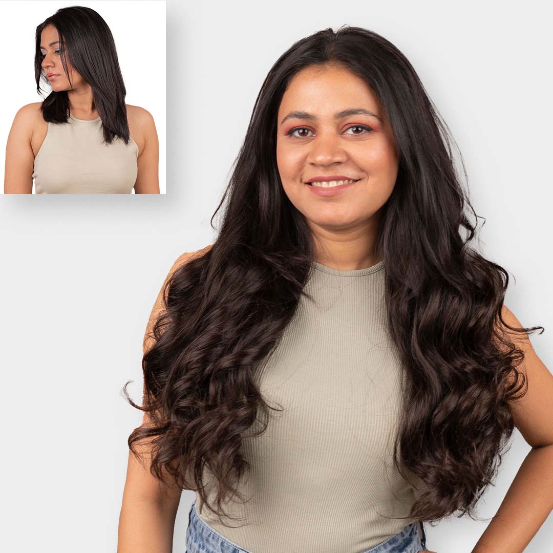 Half Head Wig | Natural Wavy | 100% Made From Human Hair | For Women