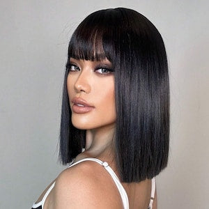 Elegant Bob Wig 22inc length | Short Straight Wig | 100% Human Hair