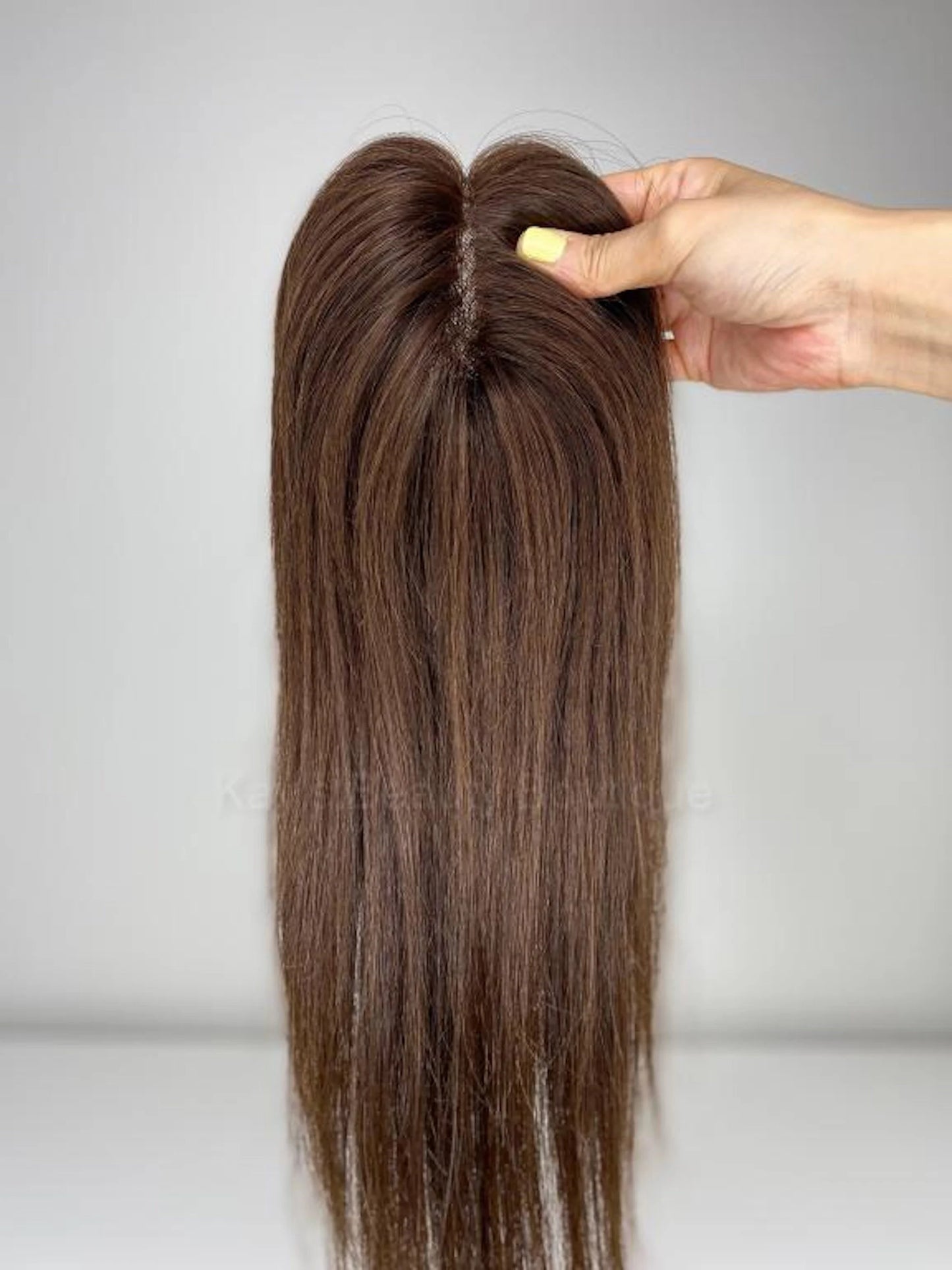 Women's 100% Natural Middle Part Hair Topper with Silk Base | Straight Hair for Thinning Hair