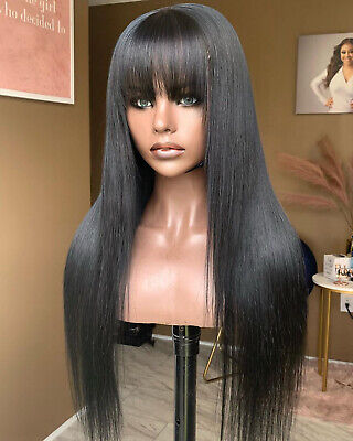 Wigs With Bangs | Wefted Wig | 100% Natural Human Hair Wig For Women